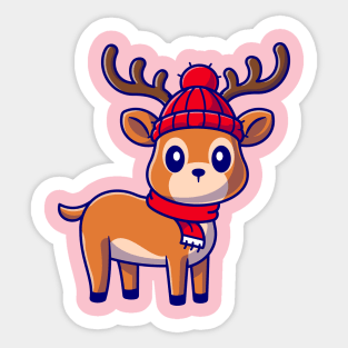 Cute Baby Deer Cartoon Sticker